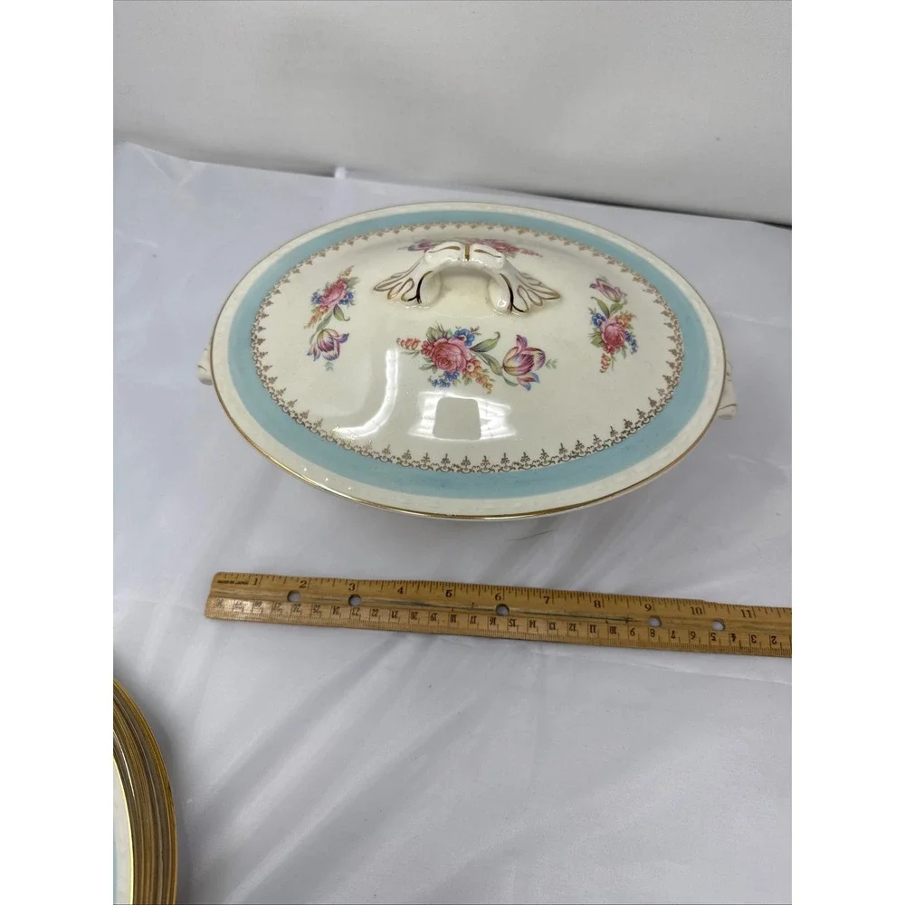 Vintage Homer Laughlin Georgian Eggshell Covered Vegetable  Dish f46 n5
